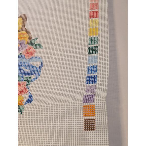 Vtg Bucilla Needlepoint Butterfly Wreath Mesh Design 1990 14" x 14" 4635 - Picture 2 of 8